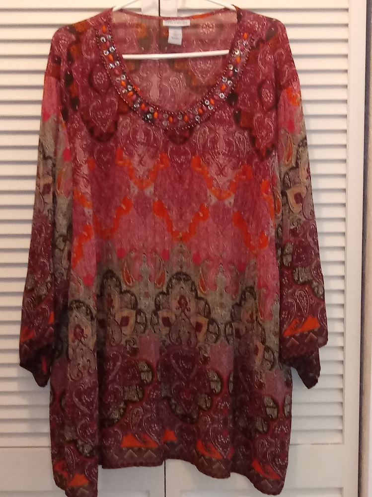 Tunic style pullover blouse